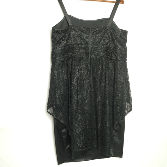 *****HOST PICK***Noir Lace/Satin Fit & Flare Hi-Low Mermaid Dress Sz 14 Blk **** - Picture 5 of 8